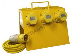 110V 16A TO 6 x16A METAL IP44 SPLITTER AND DISTRIBUTION BOX WITH 16A 110V INPUT PLUG
